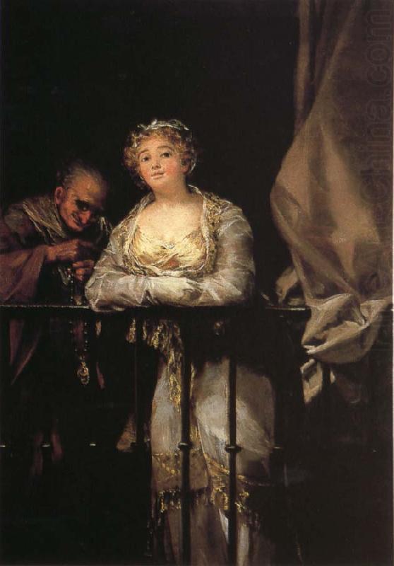 Maja and Celestina on a Balcony, Francisco Goya